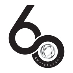 60 Años Infinito, Concepto De Diseño Vector Logo.