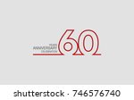 60 years anniversary linked logotype with red color isolated on white background for company celebration event