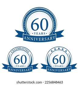 60 years anniversary logo collections. Set of 60th Anniversary logotype template. Vector and illustration.