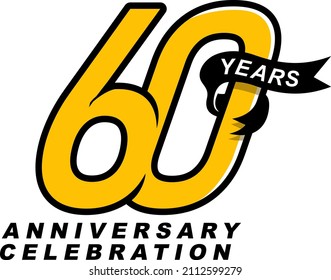 60 Years Anniversary Logo Design Template Vector Illustration