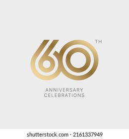 60 years anniversary logo design on white background for celebration event. Emblem of the 60th anniversary.