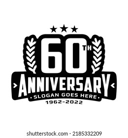 60 years anniversary logo design template. 60th anniversary celebration logotype. Vector and illustration.