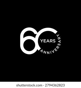 60 Years Anniversary logo design. 60 years celebrating birthday logo design