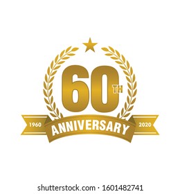 60 Years Anniversary Logo Template Stock Vector (Royalty Free ...