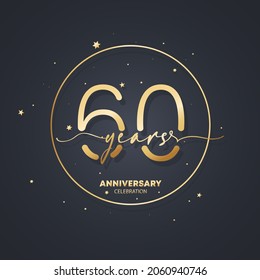 Logo-Vorlage für 60 Jahre. 60. Geburtstag, Hochzeitstag Ikone. Trendy Symbol Bild. Vektor EPS10. Einzeln auf Hintergrund.