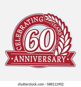60 years anniversary logo template. Vector and illustration.