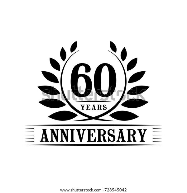 60 Years Anniversary Logo Template Stock Vector (Royalty Free) 728545042