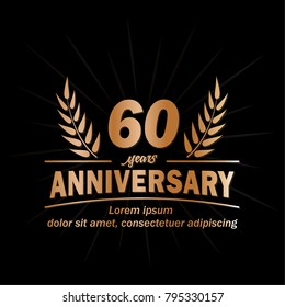 60 years anniversary logo. Vector and illustration.