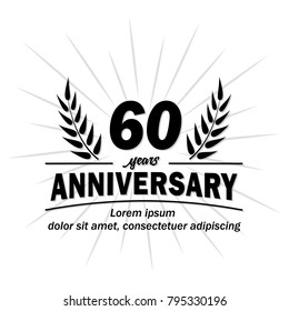 60 years anniversary logo. Vector and illustration.