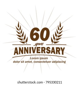 60 years anniversary logo. Vector and illustration.