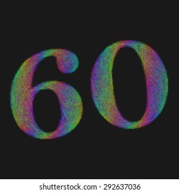 60 years anniversary - sixty number font design