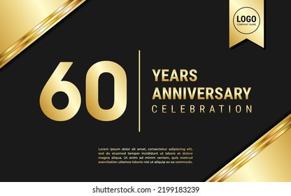 60 Years Anniversary template design. Golden Anniversary Celebration, vector illustration.