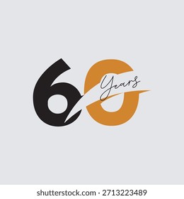 Design de modelo de aniversário de 60 anos