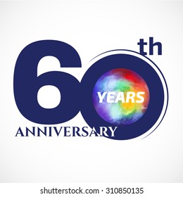 60 years anniversary Template logo