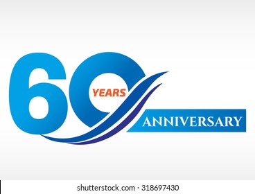 60 years anniversary Template logo