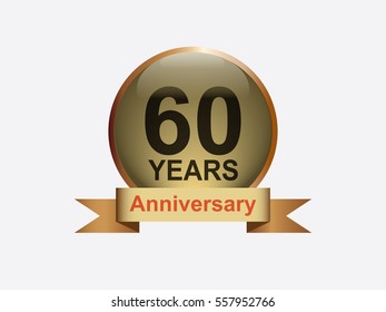 60 years anniversary vector design on gray background