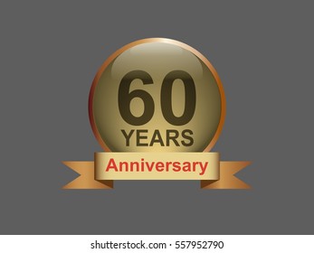 60 years anniversary vector design on dark gray background