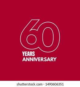 60 years anniversary vector icon,  logo. Graphic design element with number and text composition for 60th anniversary 