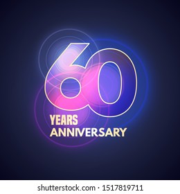 60 years anniversary vector icon,  logo. Graphic design element with bokeh for 60th anniversary 