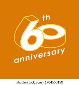 60 years anniversary vector icon, logo. Graphic composition of number and sign for 60th anniversary greeting card, invitation