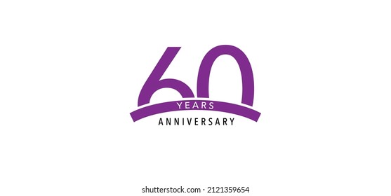 Icono vectorial de 60 años, logotipo. Elemento de diseño con signo gráfico y número para el 60º aniversario