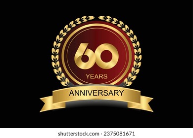 60 years anniversary vector icon, logo. Design element with modern graphic style.