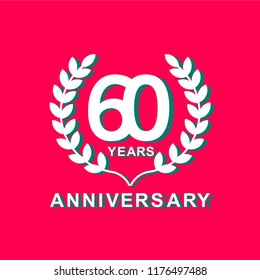 60 Years Anniversary Vector Template Design Illustration