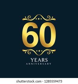 60 Years Anniversary Vector Template Design Illustration.