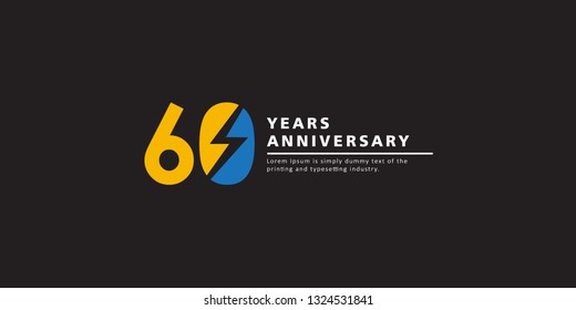 60 Years Anniversary Vector Template Design Illustration.