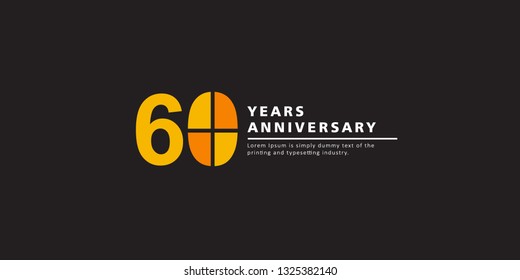 60 Years Anniversary Vector Template Design Illustration.