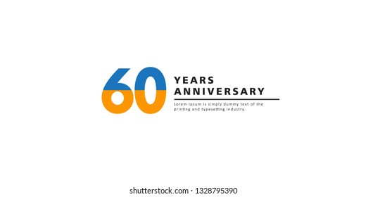 60 Years Anniversary Vector Template Design Illustration.