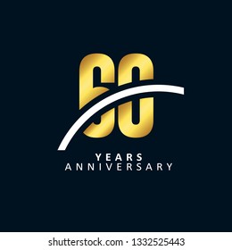 60 Years Anniversary Vector Template Design Illustration.