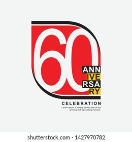 60 Years Anniversary Vector Template Design Illustration.