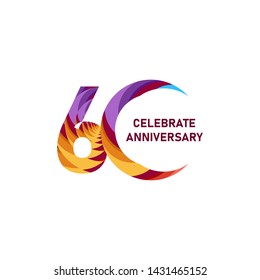 60 Years Anniversary Vector Template Design Illustration