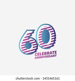 60 Years Anniversary Vector Template Design Illustration