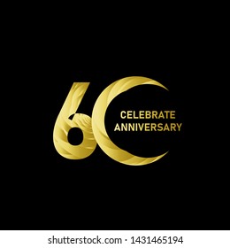 60 Years Anniversary Vector Template Design Illustration