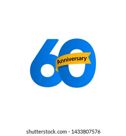 60 Years Anniversary Vector Template Design Illustration