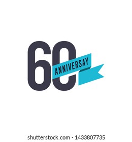 60 Years Anniversary Vector Template Design Illustration
