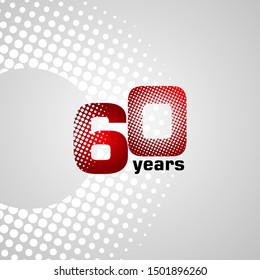 60 Years Anniversary Vector Template Design Illustration