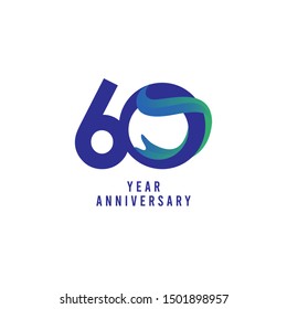 60 Years Anniversary Vector Template Design Illustration