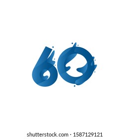 60 years anniversary vector template. Design for your celebration. Design for advertising, poster, banner or print.