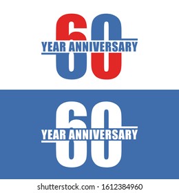 60 Years Anniversary Vector Template Design Illustration