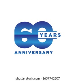 60 years anniversary vector template. Design for your celebration. Design for advertising, poster, banner or print.