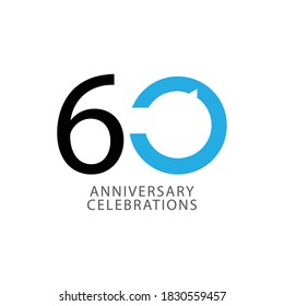 60 years anniversary vector template