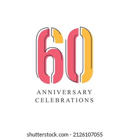 60 years anniversary velebrations logo template