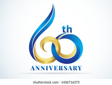 60 Years Anniversary,anniversary emblems 60 in anniversary concept template design 