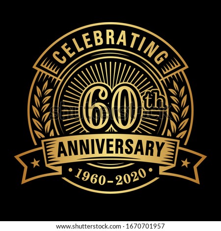 60 years of celebrations design template. 60th logo. Vector and illustrations.