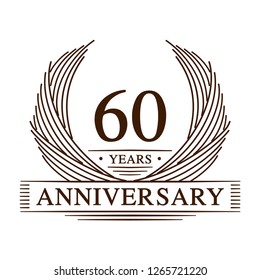 60 years design template. 60th anniversary. Vector and illustration.