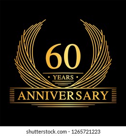 60 years design template. 60th anniversary. Vector and illustration.