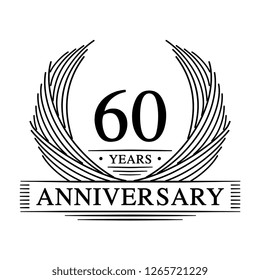 60 years design template. 60th anniversary. Vector and illustration.